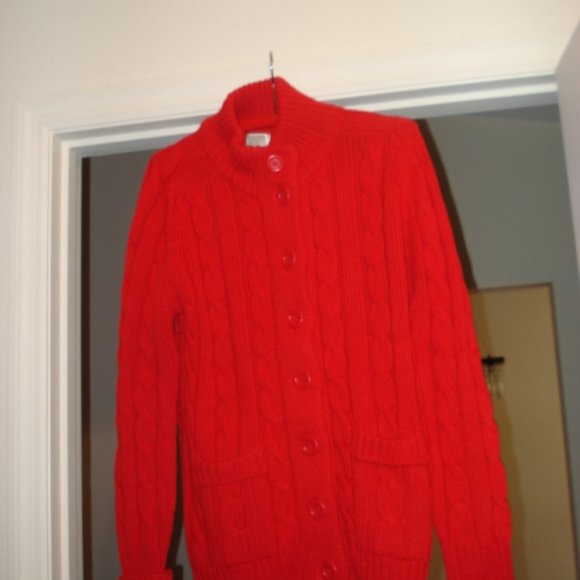 Ladies Red Cardigan size S - Picture 2 of 4